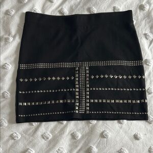 H&M Black Mini Skirt with Silver Studs